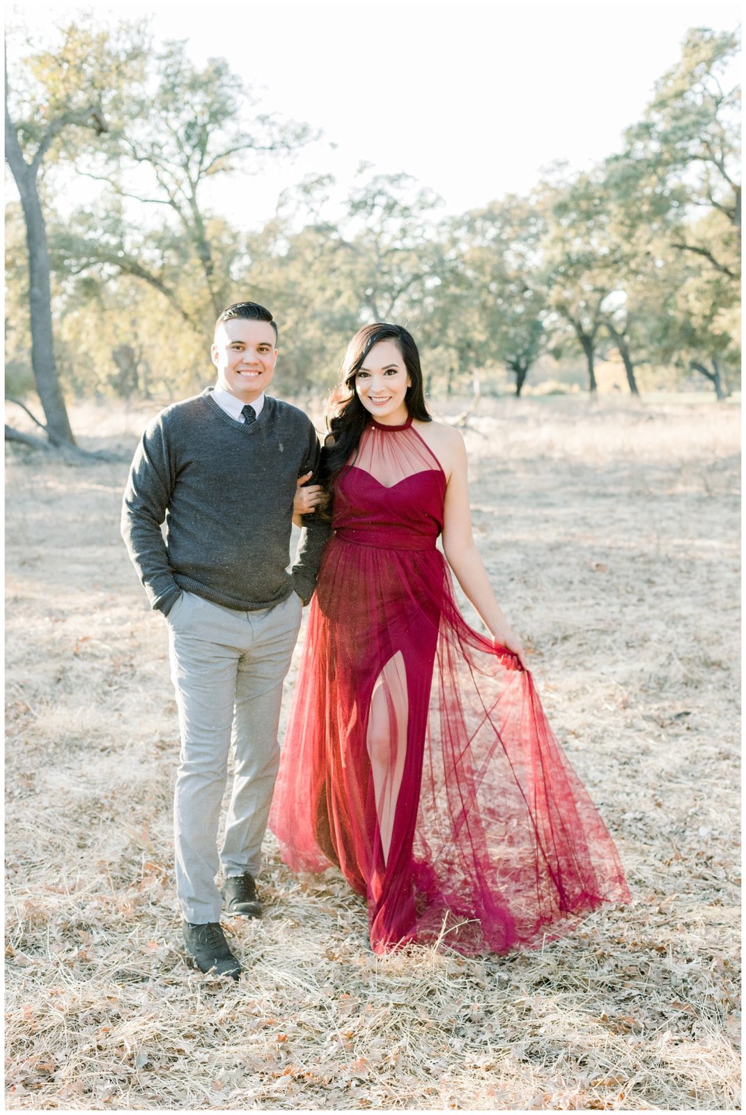Light and Airy engagement christmas photos