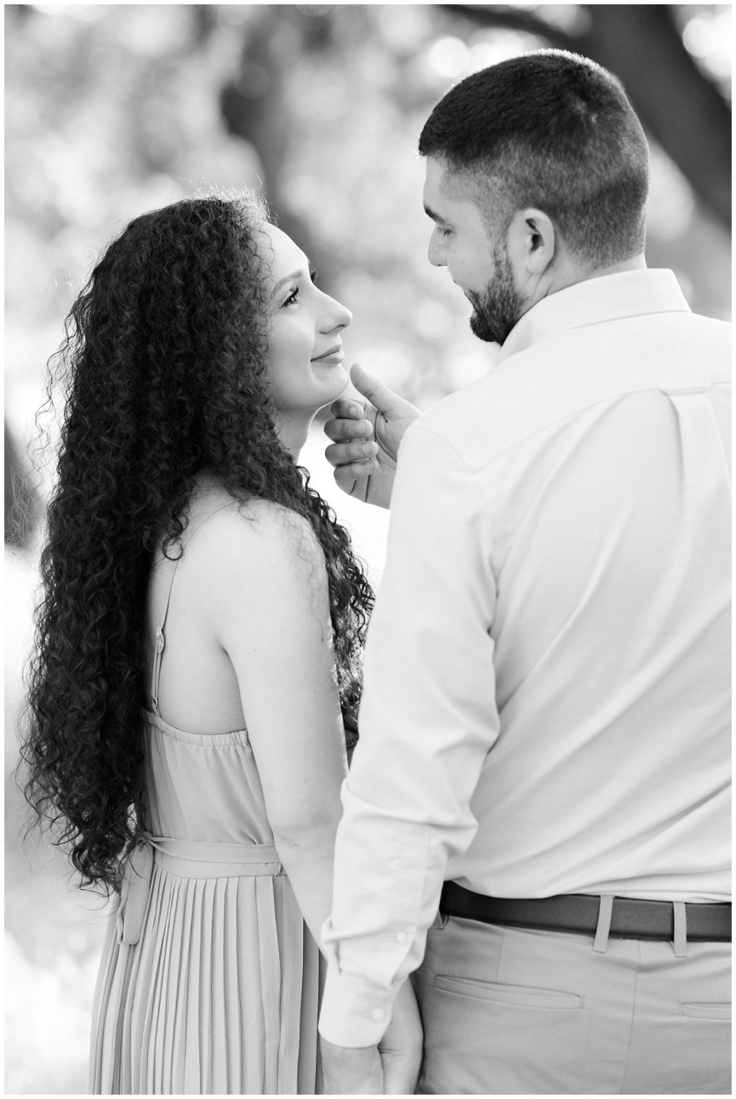 Black and White Engagement Photo