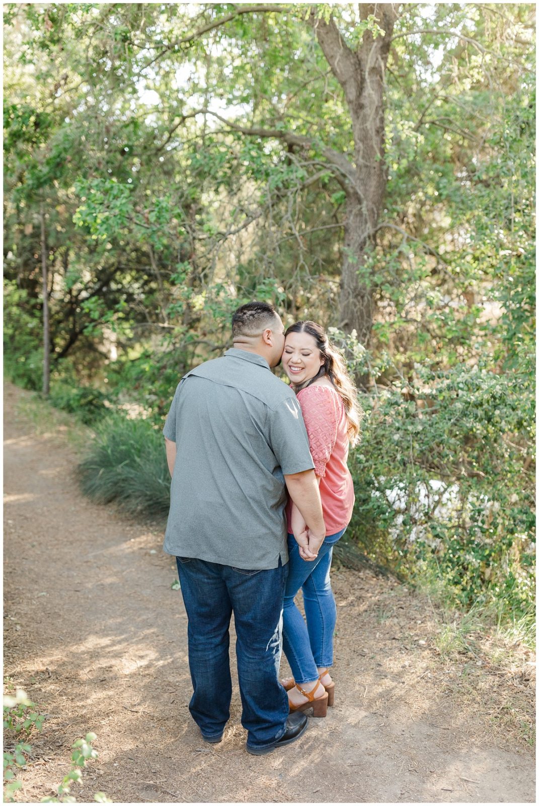 Engagement photos at UC Davis Arboretum Casual Outfits