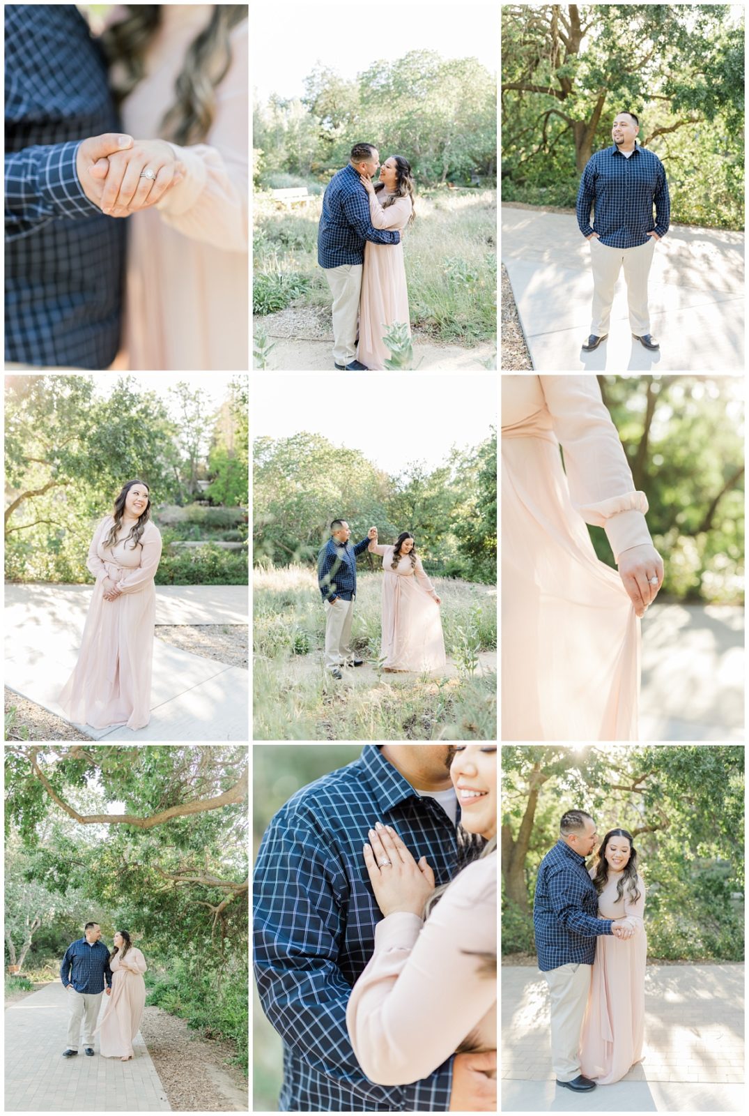 Engagement photos at UC Davis Arboretum