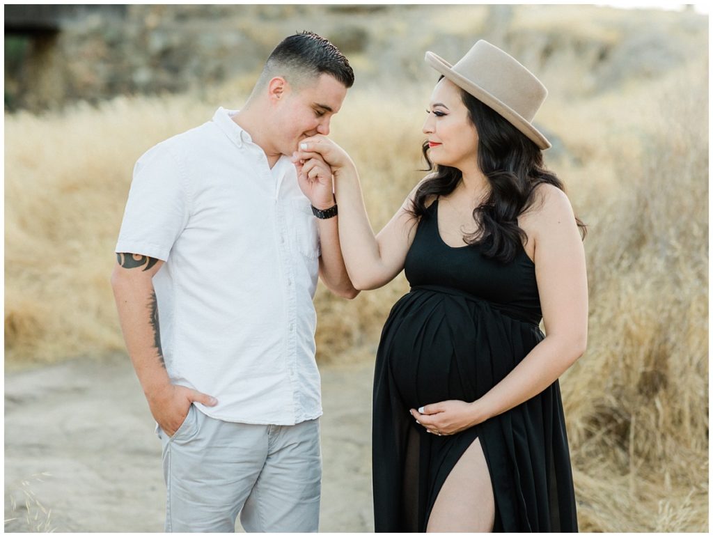 Black Gown Maternity Photos