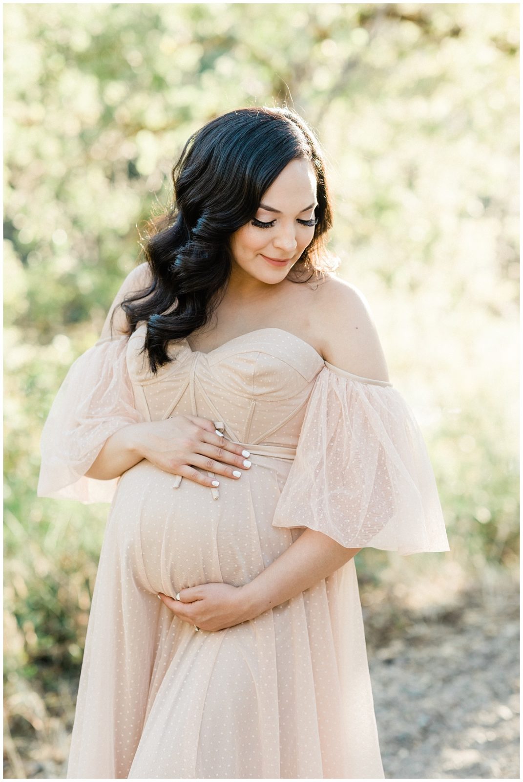Romantic Maternity Gown in Blush 