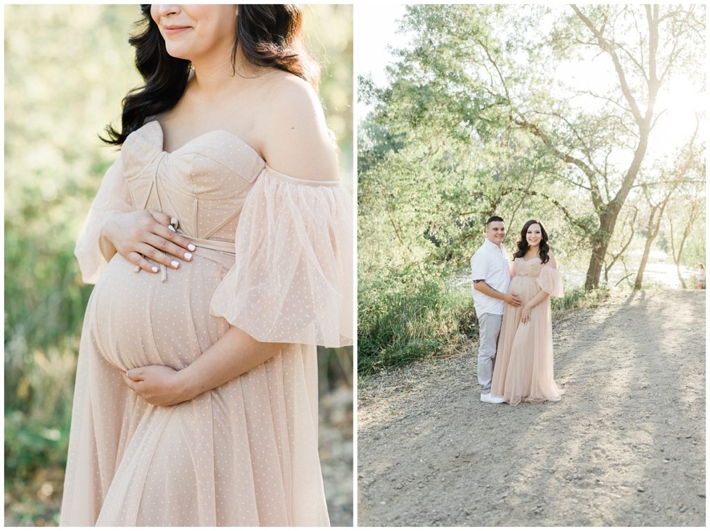 blush pink maternity dress