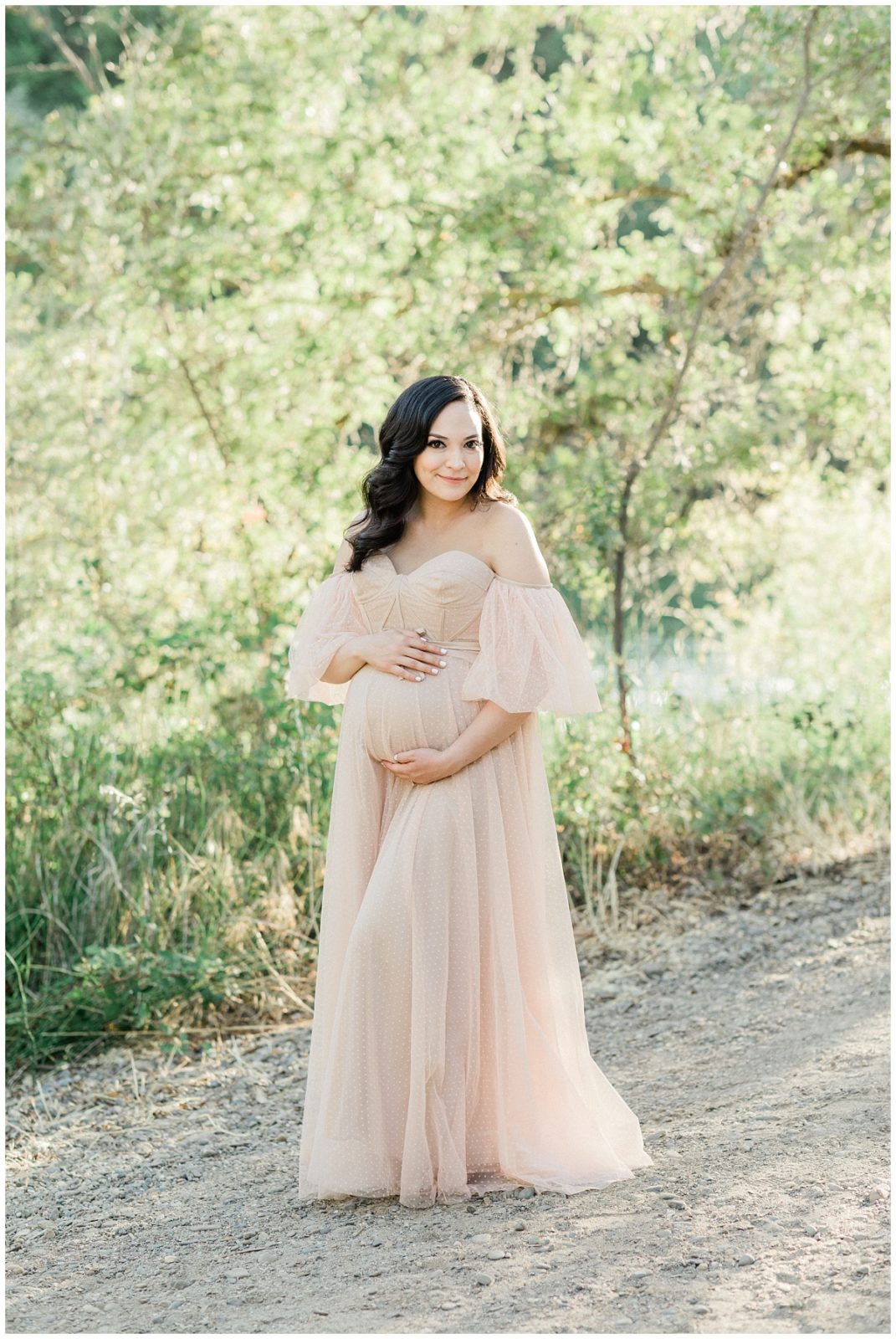 Elegant Blush Pink Maternity Photos
