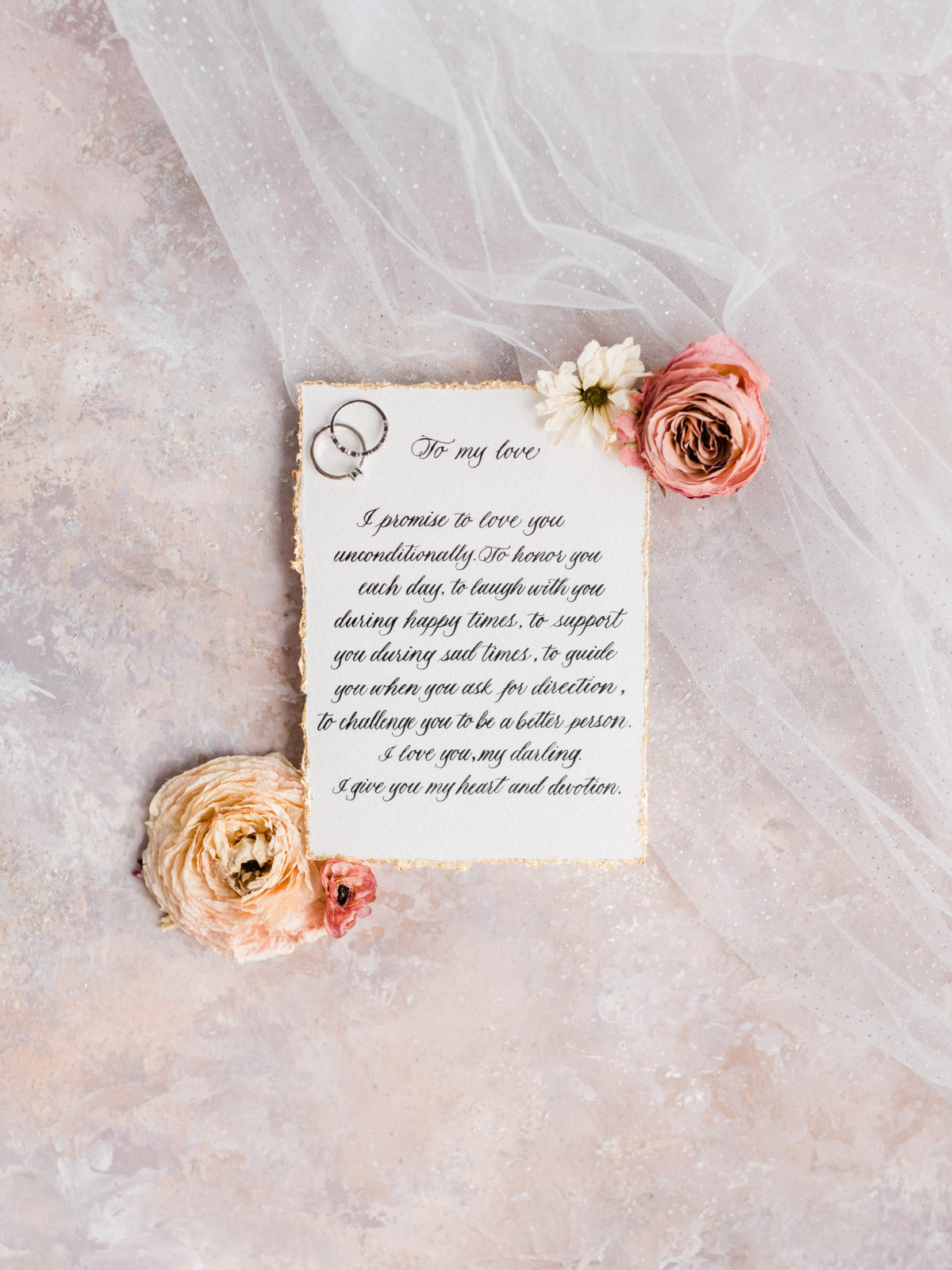 Flat Lay Vow Details