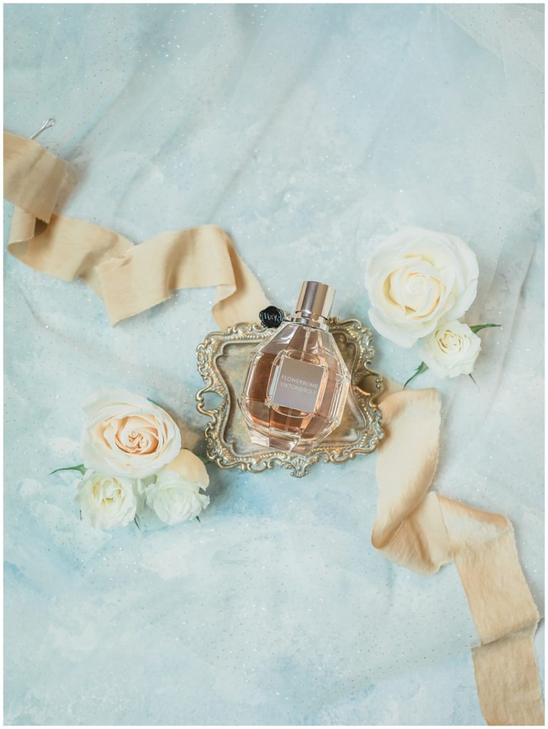 Wedding Flatlay with Perfume