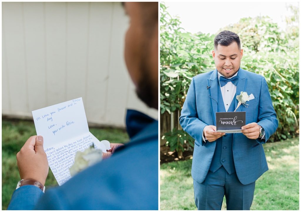 Grooms Reading Love Notes