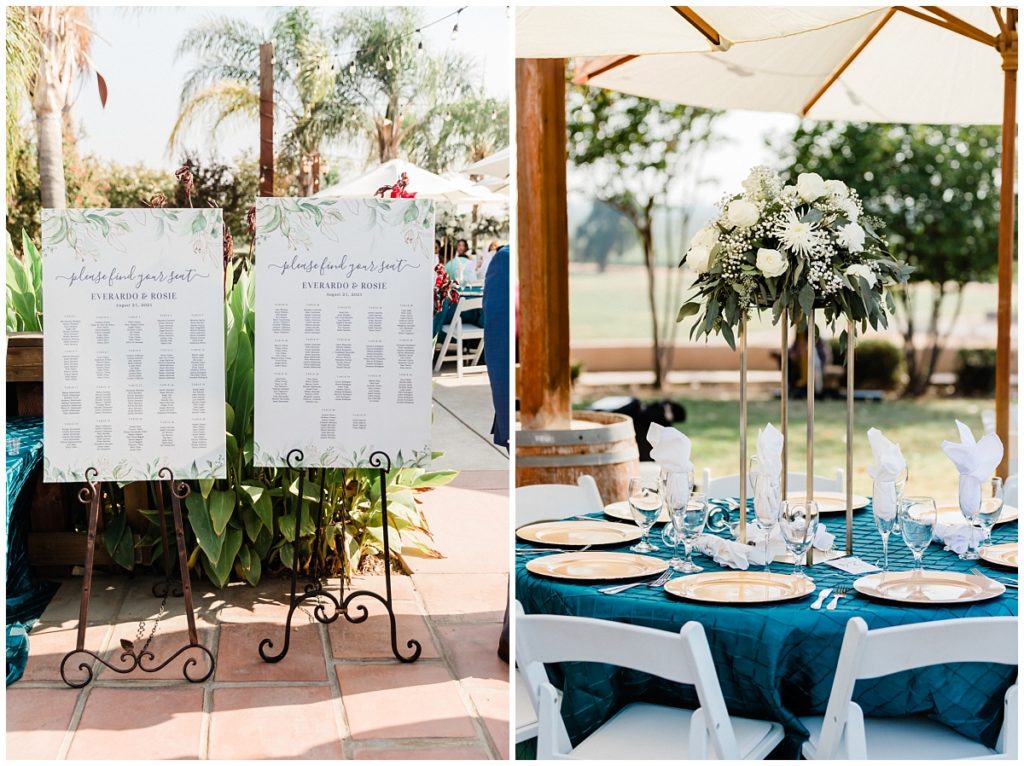 Gold and Teal Wedding Decor