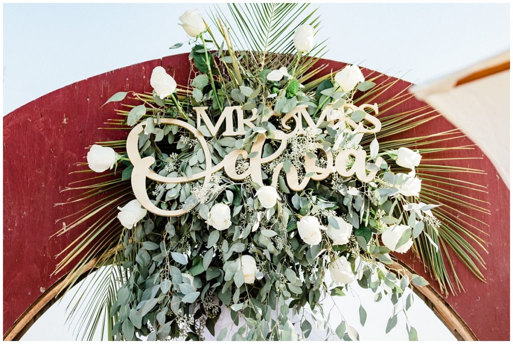 Mr & Mrs. Wedding Sign with Florals