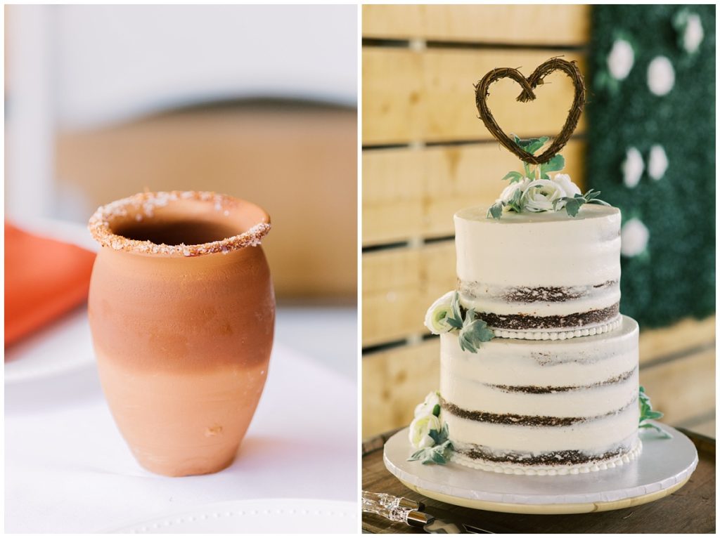 Wedding Cake and Terracotta Pot