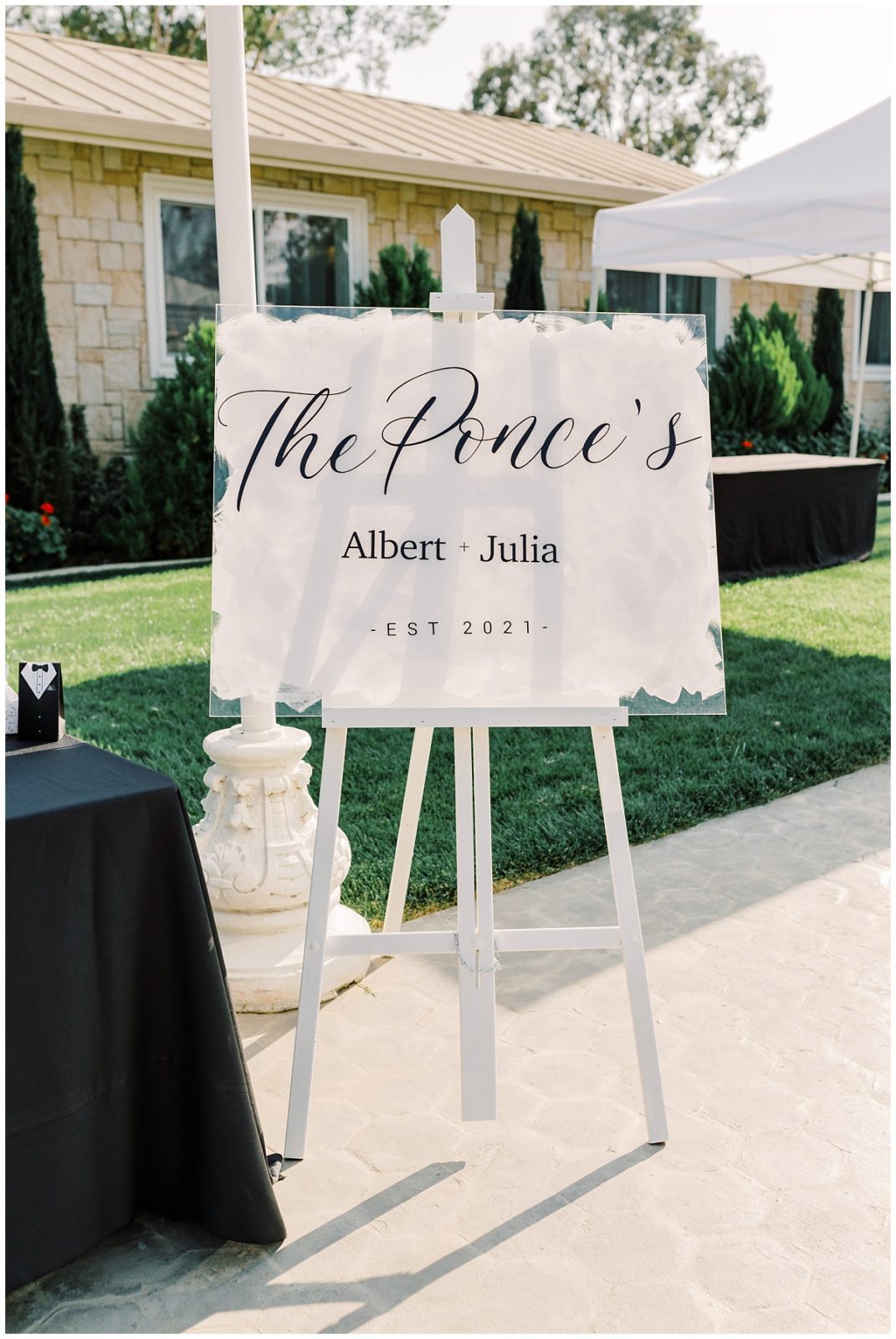 Classic Black and White Wedding Sign