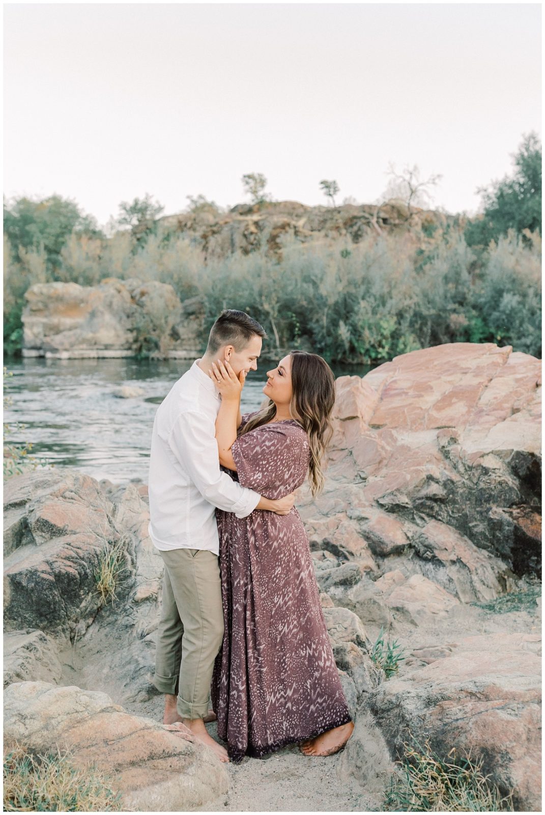 Engagement Photos with Boulders and Water