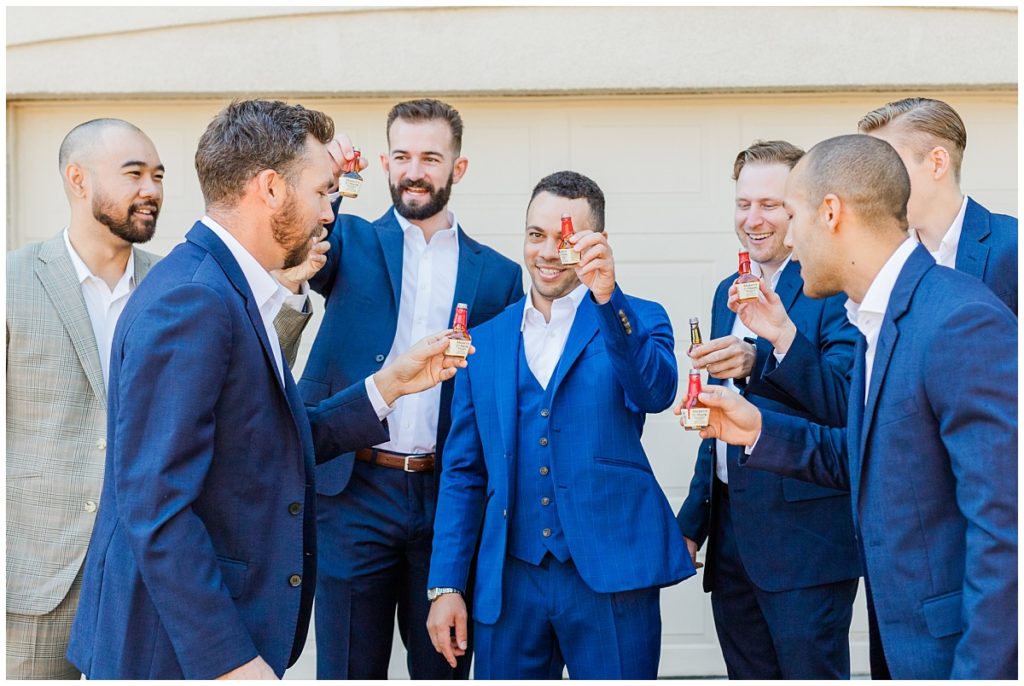 Grooms and Groomsmen with shot!