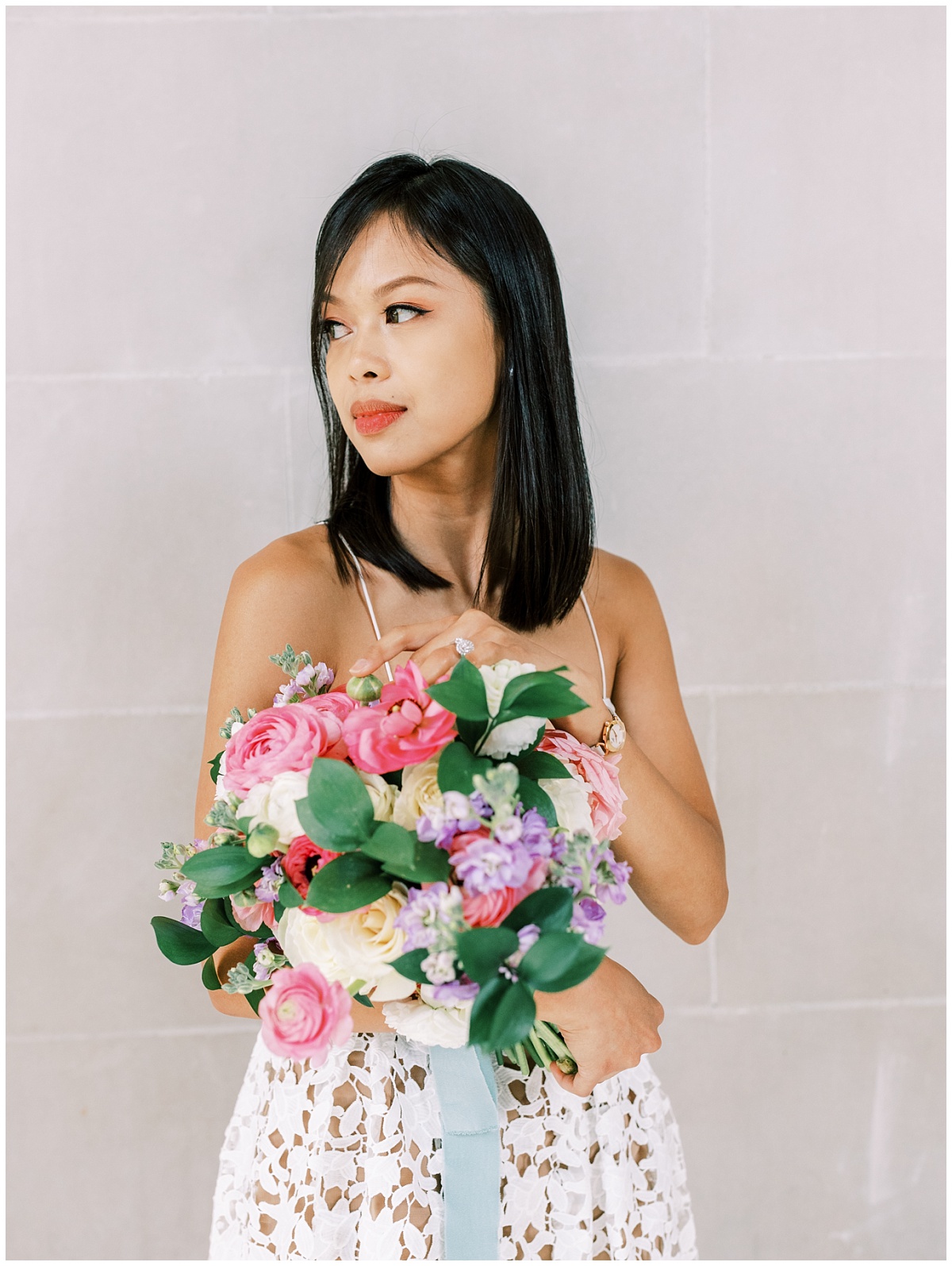 Bride with Bouquet Details