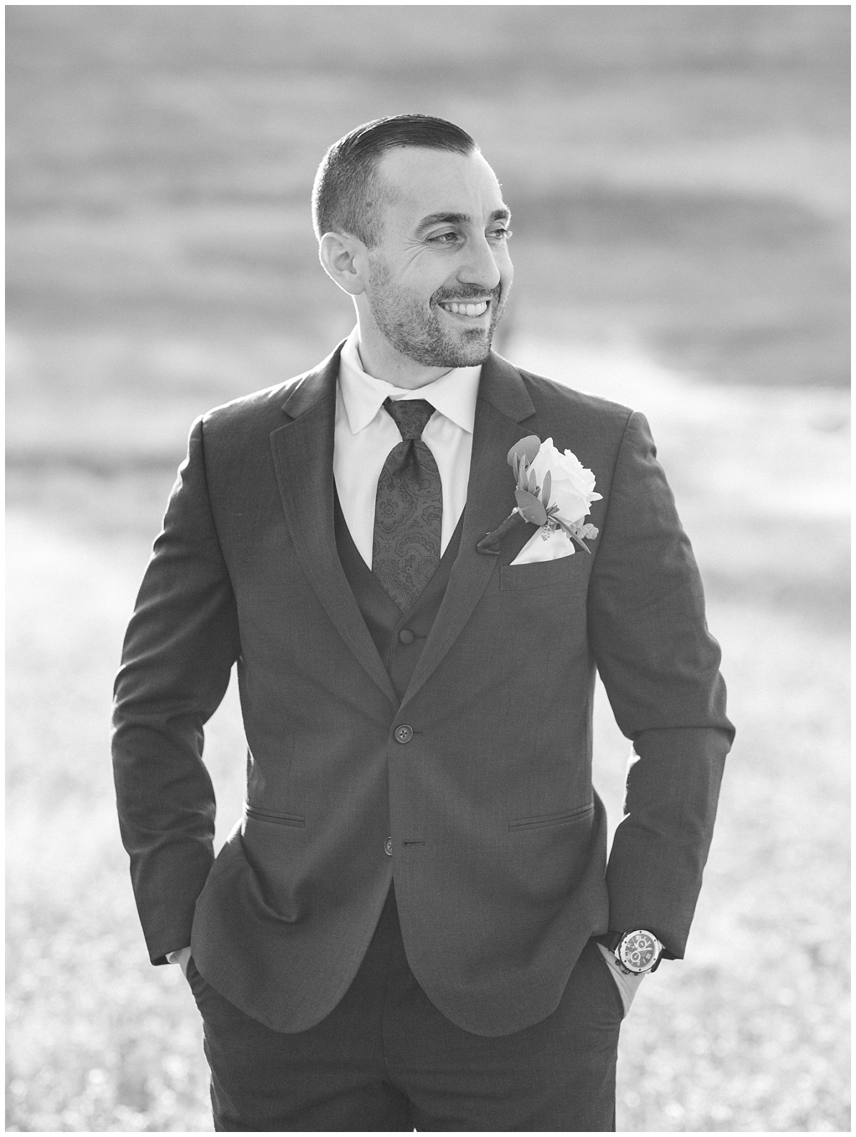 Groom Details in Black and White