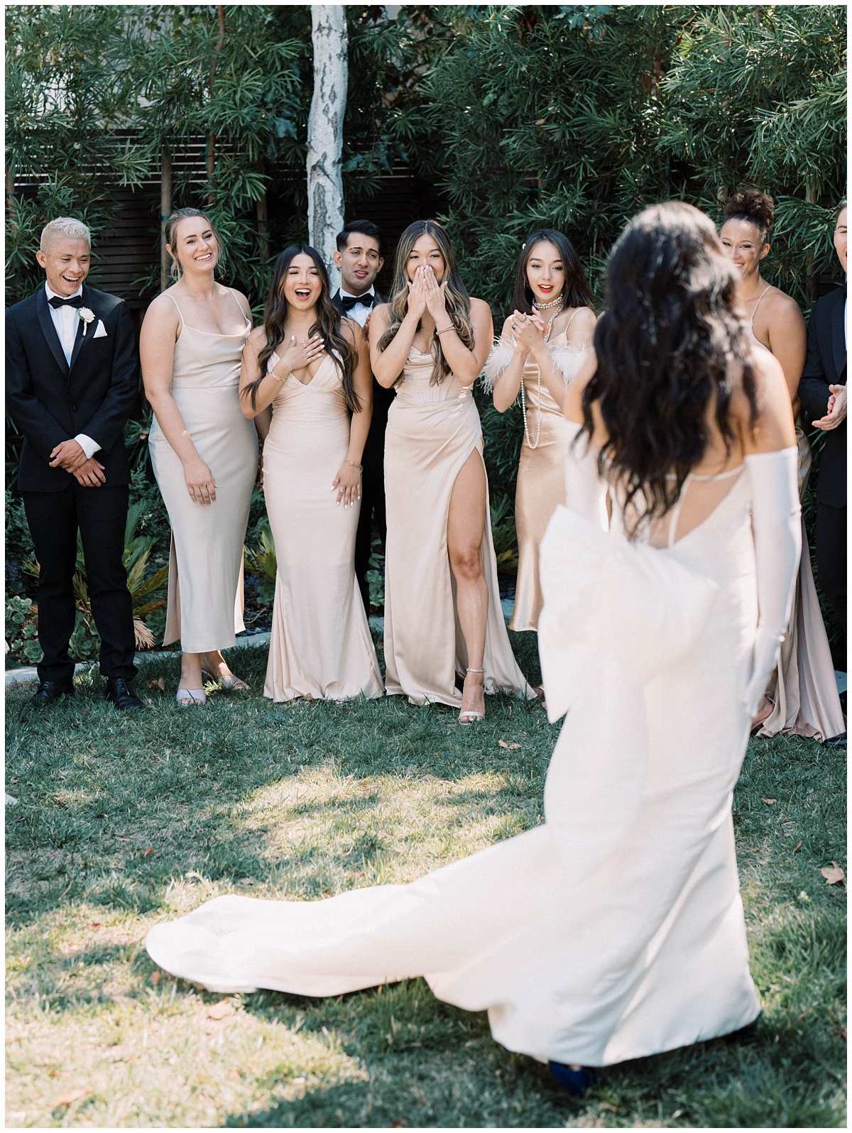 First Look with Bridesmaid