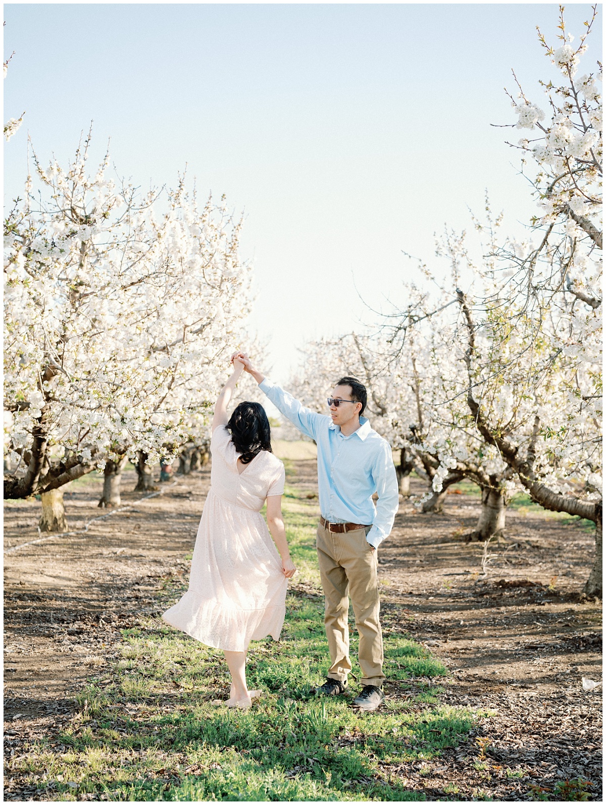 Engagement Photos at the Cherry Blossom Orchard