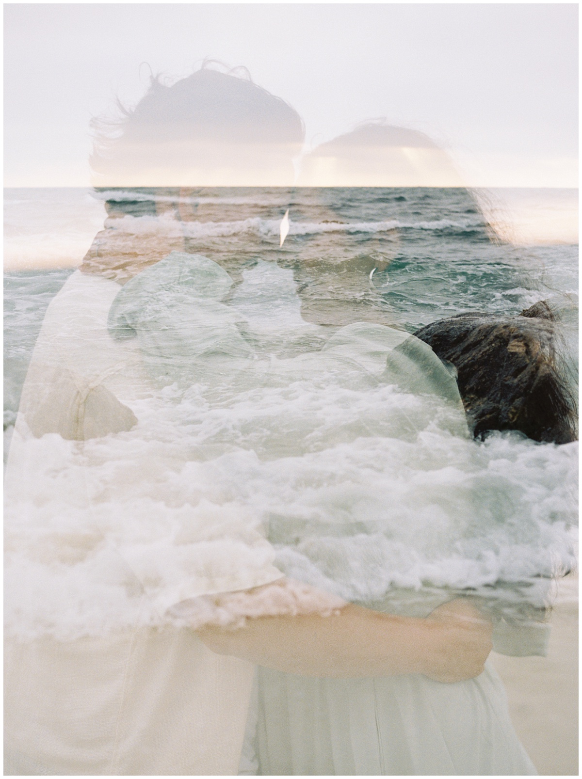 Double Exposure Film of Pacific Grove Engagement Session