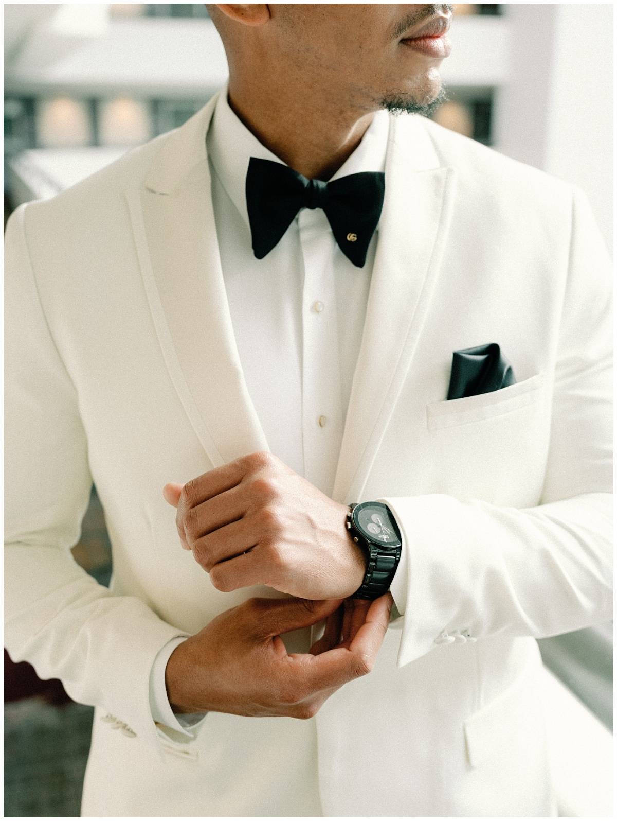 Groom Getting Ready Details with Gucci Bowtie