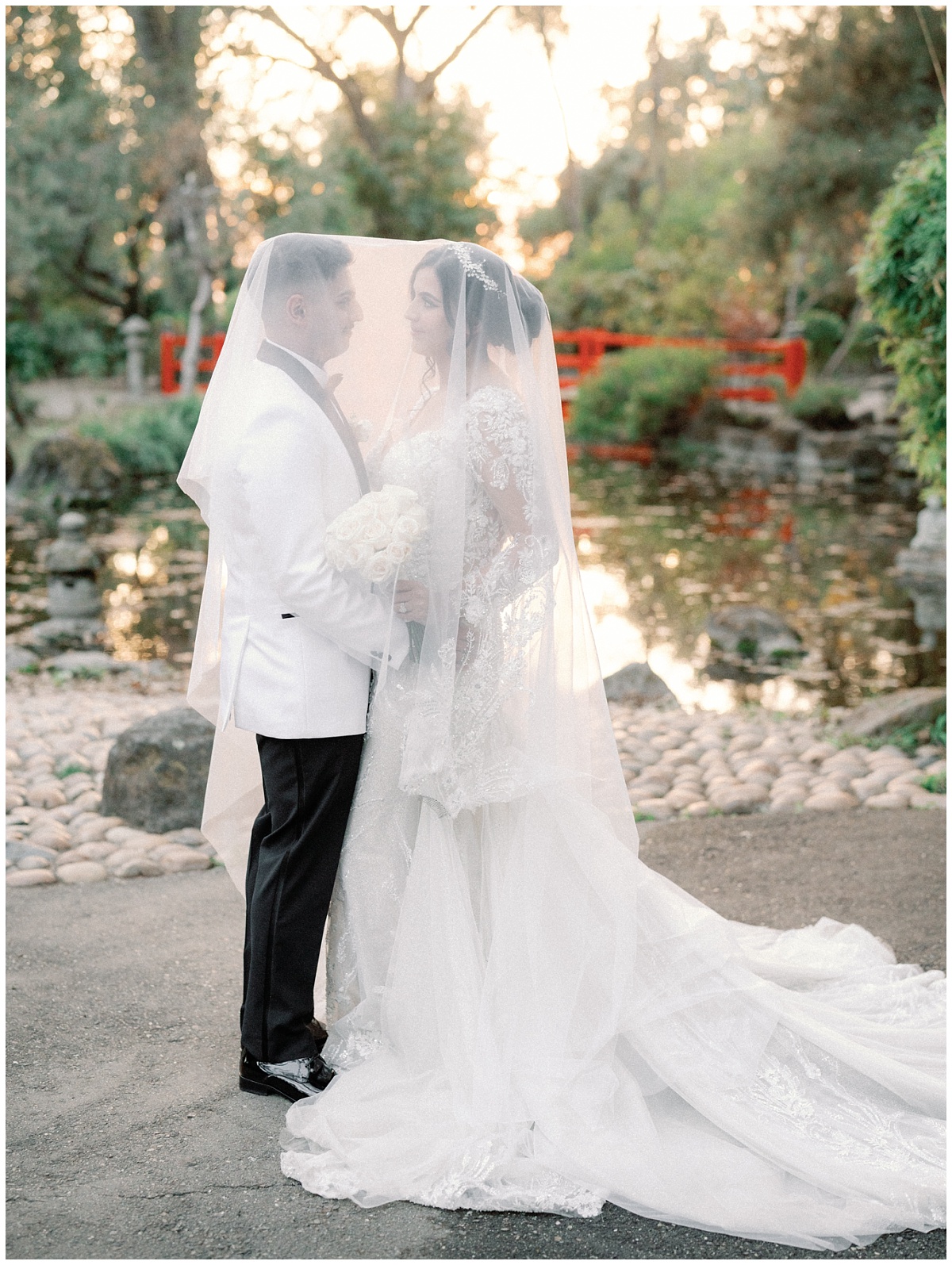 Timeless Veil Portraits of Bride and Groom